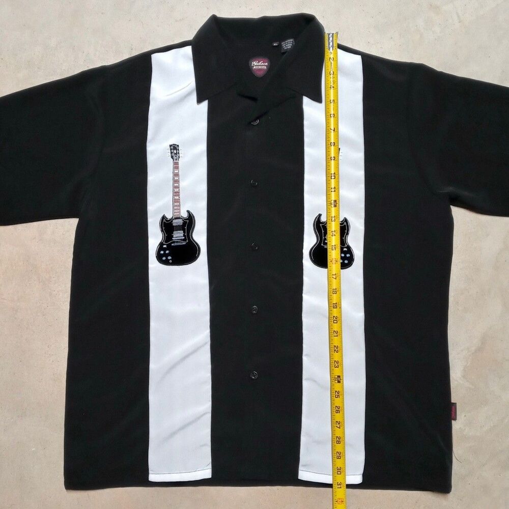 Vintage Gibson Tour Wear Dragonfly Made in USA Button Shirt Size XL Guitars - Picture 8 of 8